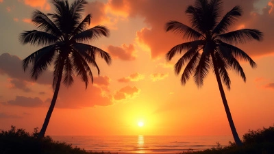Coconut Palm Tree Silhouettes At Sunset