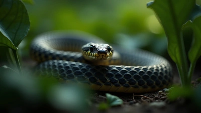 Coiled Viper Snake With Textured Scales