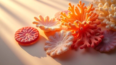 Colorful Corals Displayed On Beige Surface