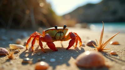 Colorful Crab Crawling On Sandy Seafloor