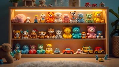 Colorful Toy Shelf With Stuffed Animals And Puzzles