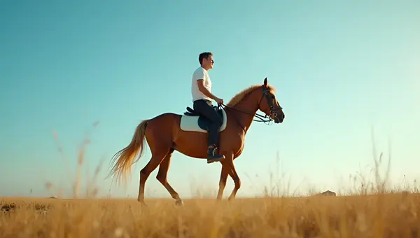 Confident Man Riding Galloping Horse Outdoors