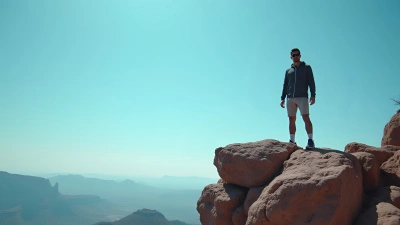 Confident Man Standing on Rugged Rock Formation