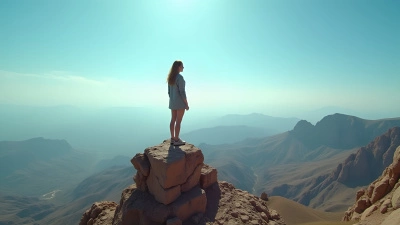 Confident Woman On Rugged Rock Overlooking Landscape