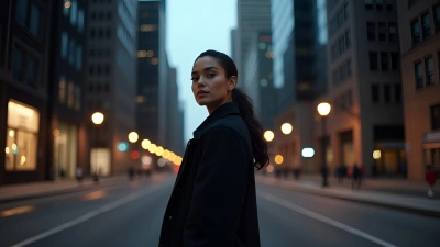 Confident Woman On Urban Road At Dusk