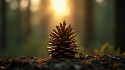 Conifer Cone Close-Up With Forest Background
