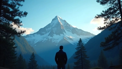 Contemplative Man Gazing At Snow-Capped Mountain