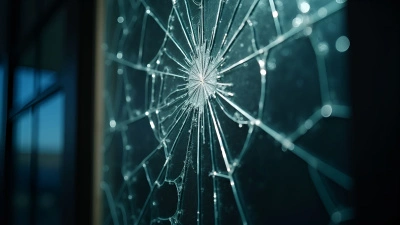 Cracked Glass Panel With Detailed Fracture Patterns