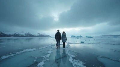 Cracked Sea Ice With People Amid Frozen Landscape