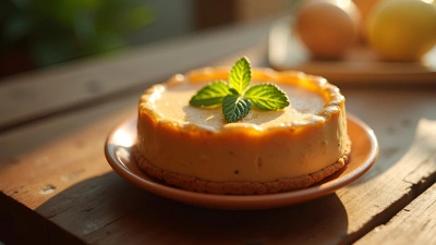 Creamy Brown Dessert On Rustic Table