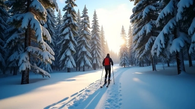 Cross-Country Skier Gliding Through Snowy Forest