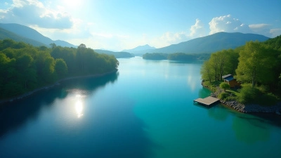 Crystal Clear Blue Lake With Lush Green Surroundings