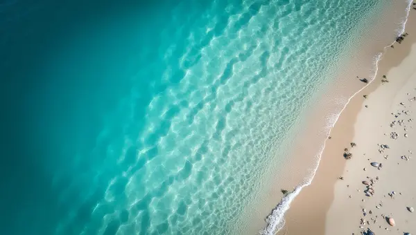 Crystal Clear Shallow Water With Blue Ripples