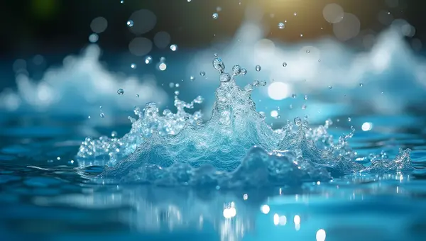 Crystal Clear Water Bubbling Close-Up