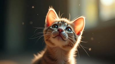 Curious Cat Gazing Upward With Expressive Eyes