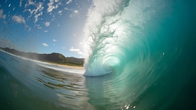 Curling Barrel Wave View at Ngarunui Beach
