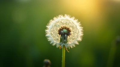 Dandelion Seed Head Close-Up With Soft Background