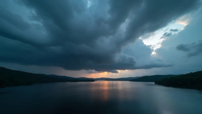 Dark Gray Nimbus Clouds Over Calm Lake