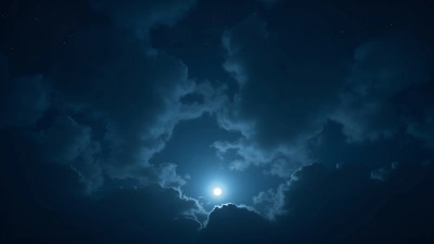 Dark Night Sky With Glowing Clouds