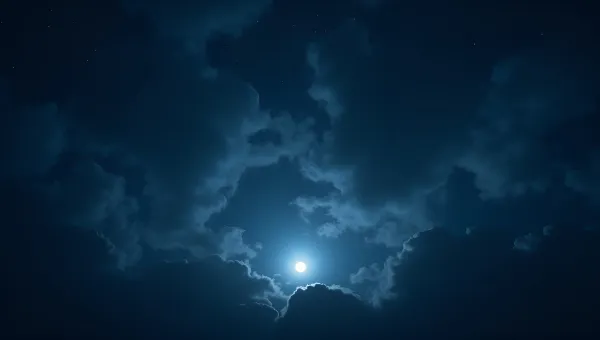 Dark Night Sky With Glowing Clouds