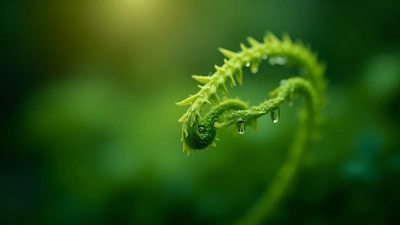 Delicate Green Fern Fronds Close-Up