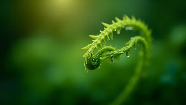 Delicate Green Fern Fronds Close-Up
