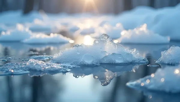 Delicate Ice Crystals Forming Intricate Patterns