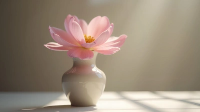 Delicate Pink Flower In Ceramic Vase