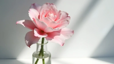 Delicate Pink Flower In Glass Vase