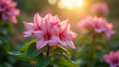Delicate Pink Flowers Cluster In Sunlight