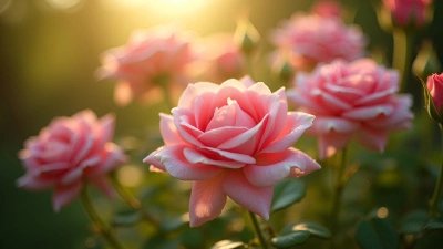 Delicate Pink Roses Blooming Gracefully