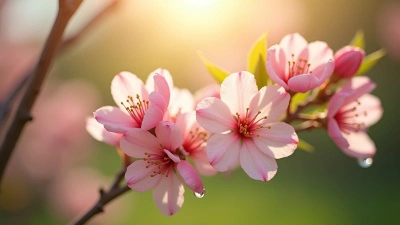 Delicate Pink and White Blossoms Close-Up