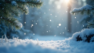 Delicate Snowflakes Falling On Winter Background