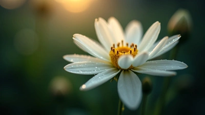 Delicate White Flower Close-Up With Tilt-Shift Lens