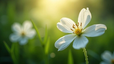 Delicate White Flowers Close-Up With Soft Background