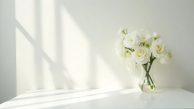 Delicate White Flowers On Minimalist White Table
