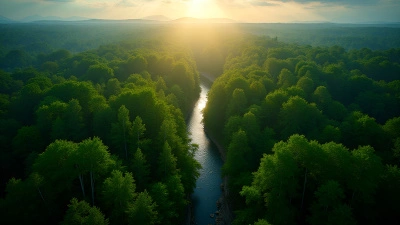 Dense Forest Canopy Aerial View Bright Daylight