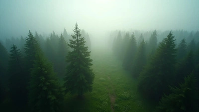 Dense Forest With Tall Green Trees Under Overcast Sky