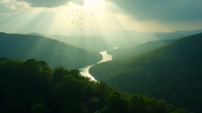 Dense Green Forest Canopy Aerial View With River