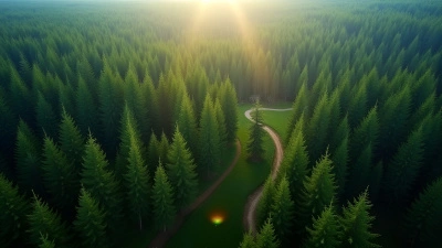 Dense Green Pine Trees Aerial View