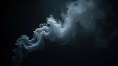 Dense Swirling White Smoke On Black Background