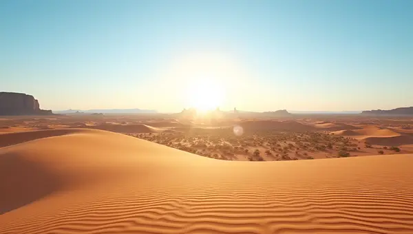 Desert Landscape With Rolling Sand Dunes