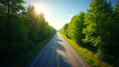 Deserted Road Through Vibrant Green Trees