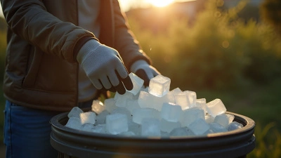 Discarding Ice Cubes Outdoors On Sunny Day