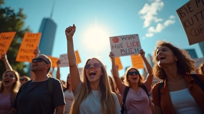Diverse Group Holding Colorful Protest Signs Outdoors