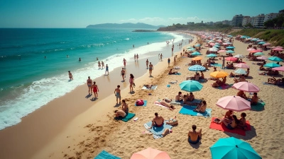 Diverse Group Relaxing On Sunny Beach Shore