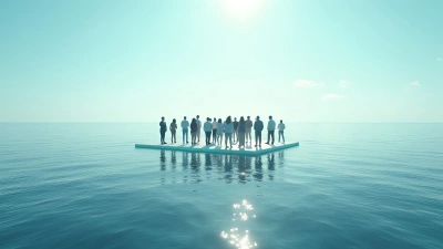 Diverse Group Standing on Transparent Platform Over Ocean