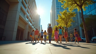 Diverse Group Walking On Sunny City Sidewalk