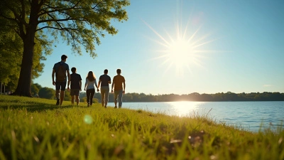 Diverse People Strolling by Lakeside on Sunny Day