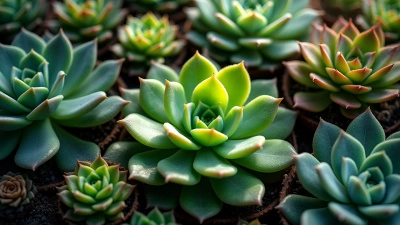 Diverse Succulents Close-Up Showing Leaf Patterns